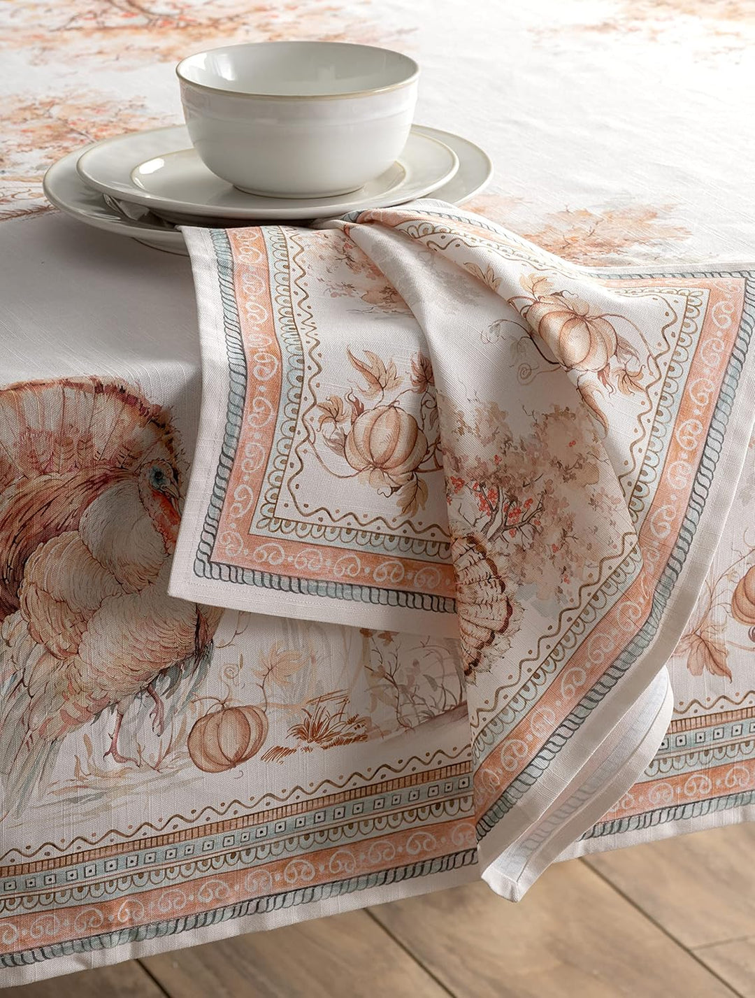 Maison d' Hermine Stoffservietten 4er Set aus 100% Baumwolle Wiederverwendbare Stoffservietten Weihn