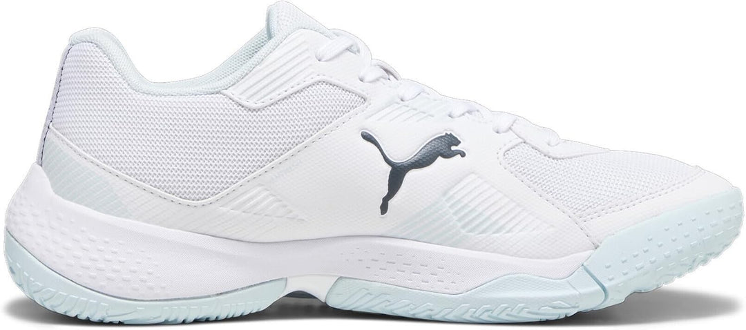 PUMA Unisex Solarflash Ii Indoor Court Shoe 38.5 EU Puma White Nitro Blue Shadow Gray, 38.5 EU Puma
