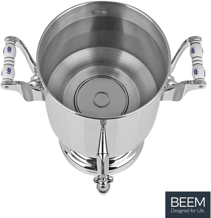 BEEM KATHARINA Samowar - 15 l | Edelstahl | Türkischer Teekocher elektrisch | 3000 W | 2L Teekanne m