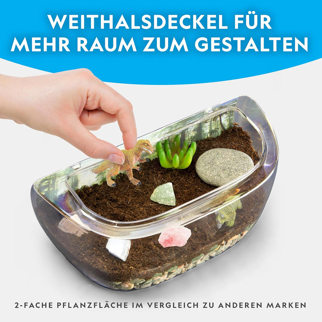 National Geographic Dino-Terrarien-Set mit Beleuchtung – Baue EIN Dinosaurier-Habitat mit echten Pfl