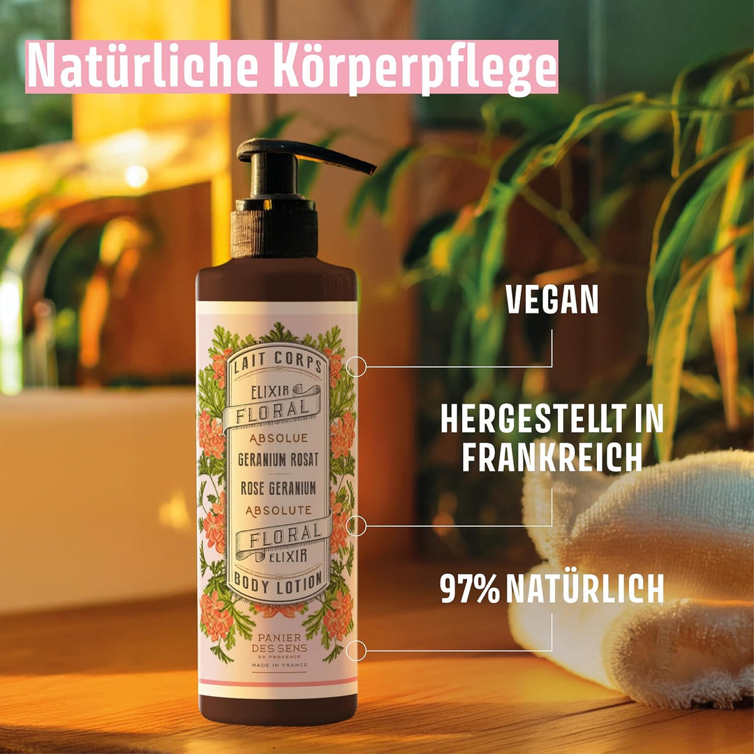 Panier des Sens Bodylotion trockene Haut Gernie, feuchtigkeitscreme mit Sheabutter & Olivenöl - Natu