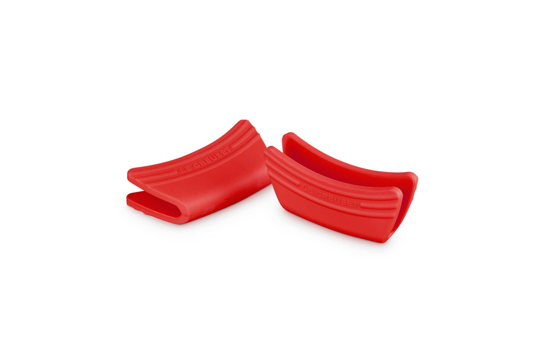 Le Creuset 2er-Set Griffschutz aus Silikon, Anpassungsfähig, Hitzebeständig bis 250°C, Kirschrot, 93