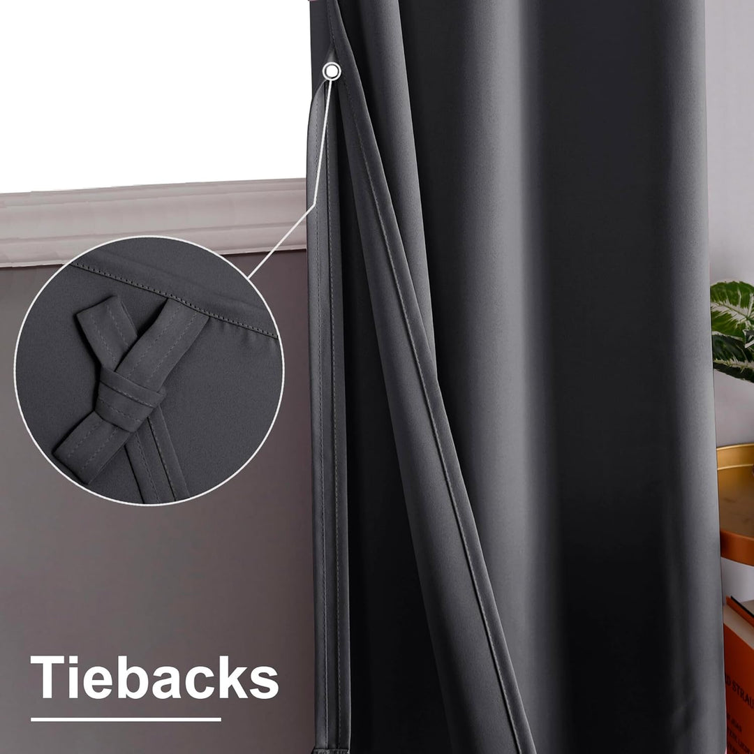 XWZO Blickdichte Vorhänge Verdunklungsvorhänge mit Ösen 2 Stücke Gardienen mit Raffhalter Lichtundur