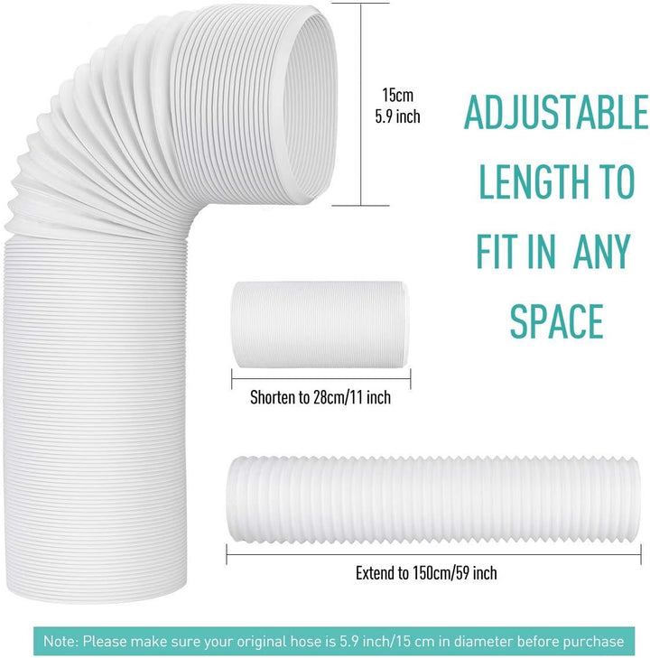 AGPTEK Universal-Klimaanlagen-Abluftschlauch, mobiler Klimaanlagenschlauch mit 15 cm Durchmesser, fl