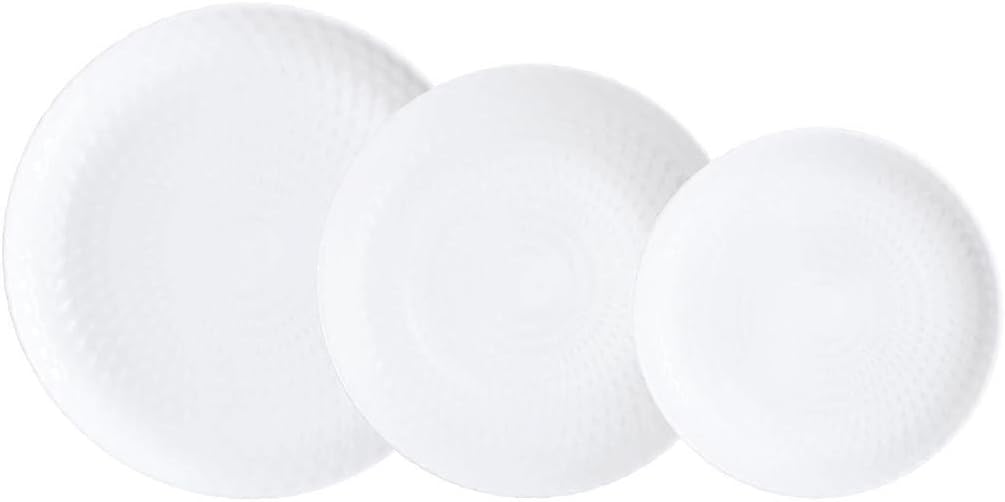 Luminarc Pampille Weiss Opal Geschirr 18 Stück - 6 Personen Weiss