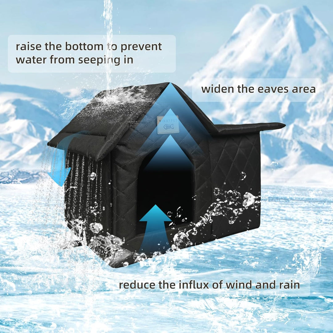 Luxus Katzenhaus Draussen Winterfest Wasserdicht Katzenhöhle Faltbare Wetterfester Haustierhaus Hund