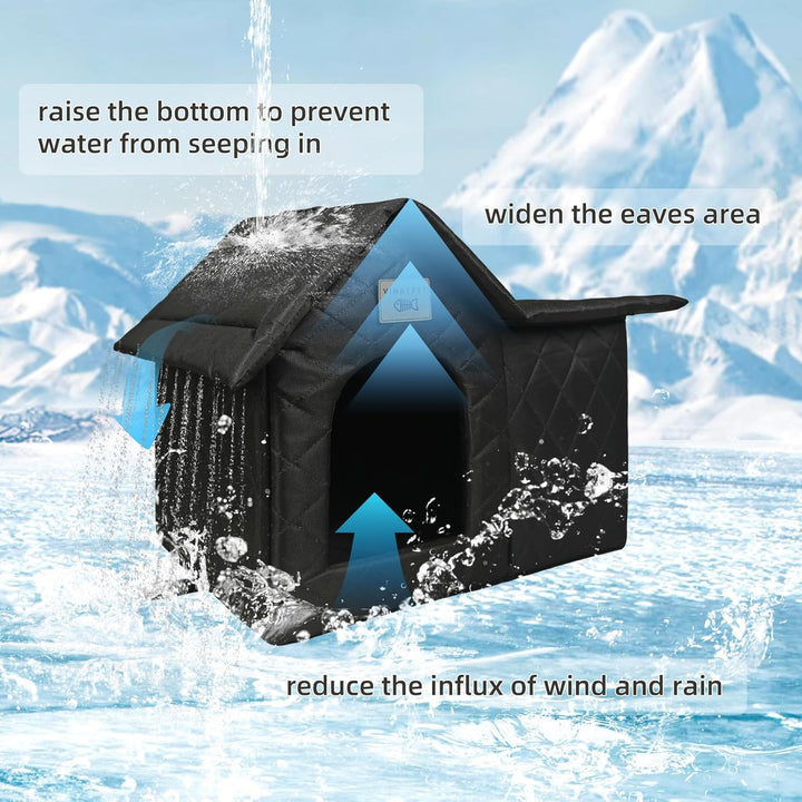 Luxus Katzenhaus Draussen Winterfest Wasserdicht Katzenhöhle Faltbare Wetterfester Haustierhaus Hund
