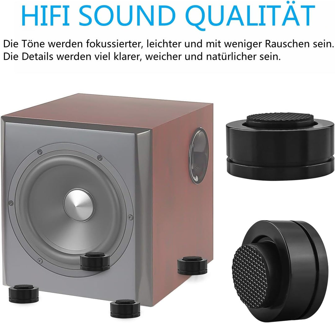 Tirstrup 4 Stück HiFi Lautsprecher Füsse 39x23mm Lautsprecher Halterung Fuss Einstellbare Isolation