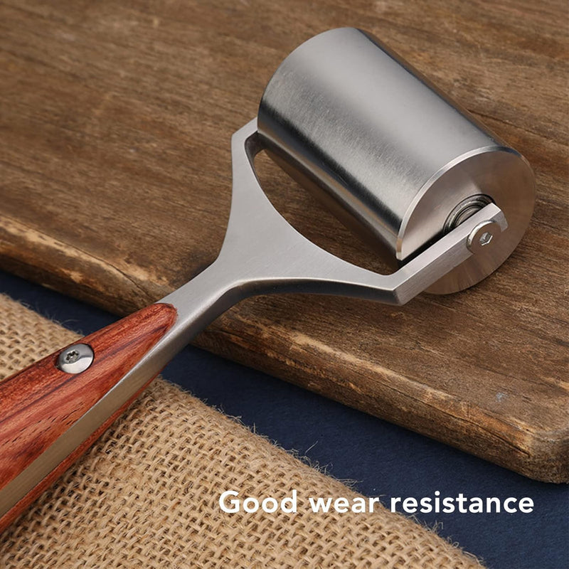 Leder Andruckrolle Leder Roller Werkzeug Andrückwalze Handdruck Roller mit Holzgriff für Schweisswer