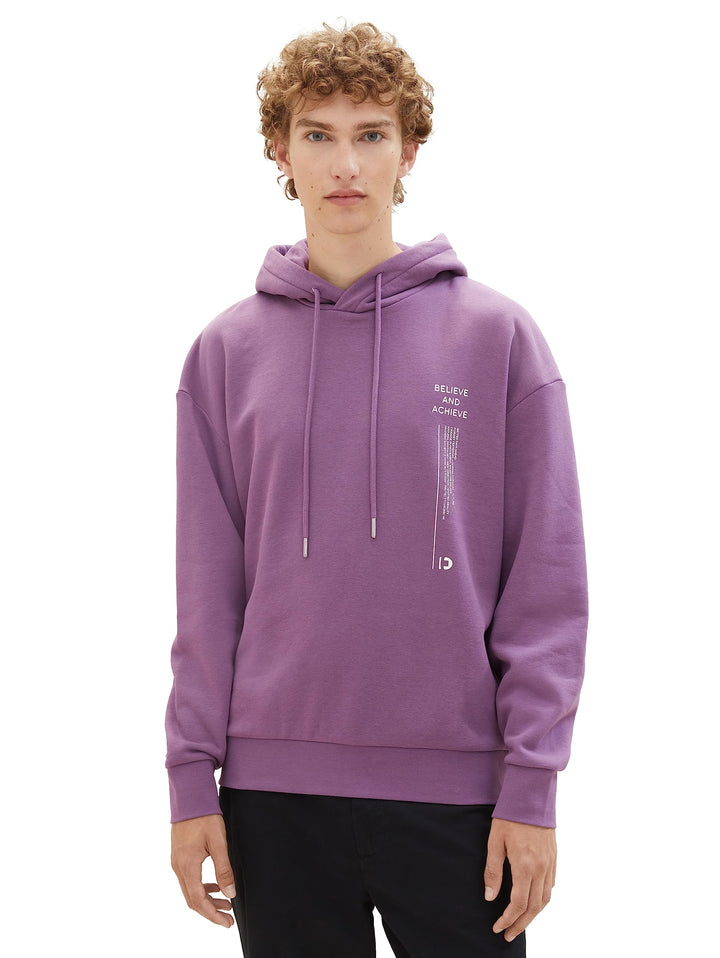 TOM TAILOR Denim Herren Relaxed Fit Hoodie mit Rücken-Print S 32248-dusty Grape, S 32248-dusty Grape