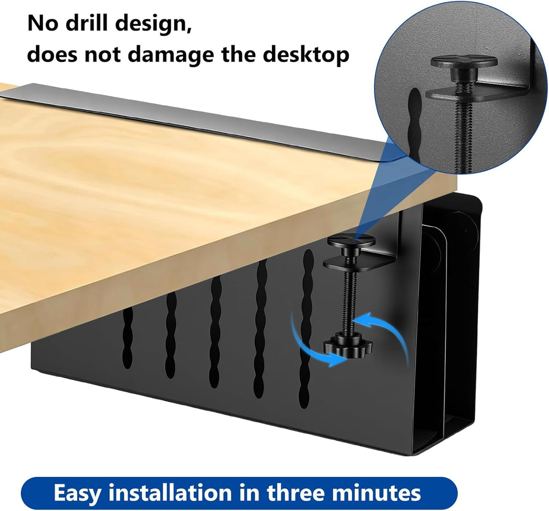 Schreibtisch Seitenaufbewahrung, Metall Laptop Halterung ohne Bohren mit magnetischem Stifthalter, U