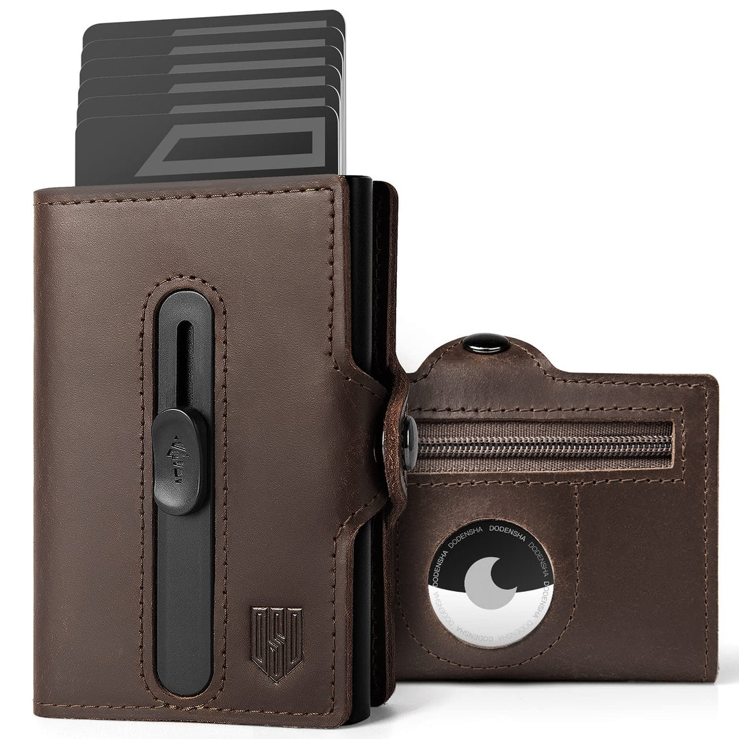 DODENSHA Airtag Kartenetui RFID Schutz Herren Geldbörse | POP UP Slim Wallet mit Münzfach | kleine K