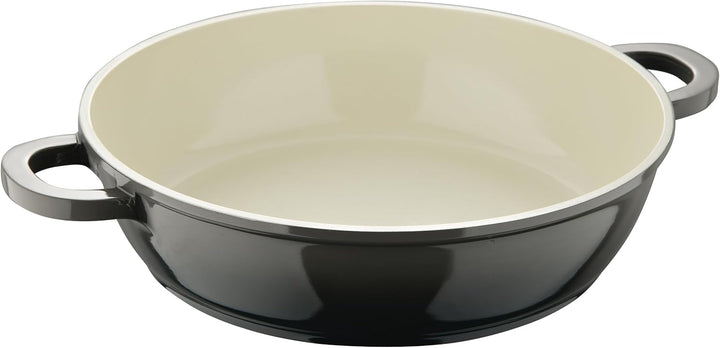 BERGNER E Xcalibur Grey – niedrige Pfanne mit 24-cm-Deckel – geschmolzenes Aluminium – cremefarbener