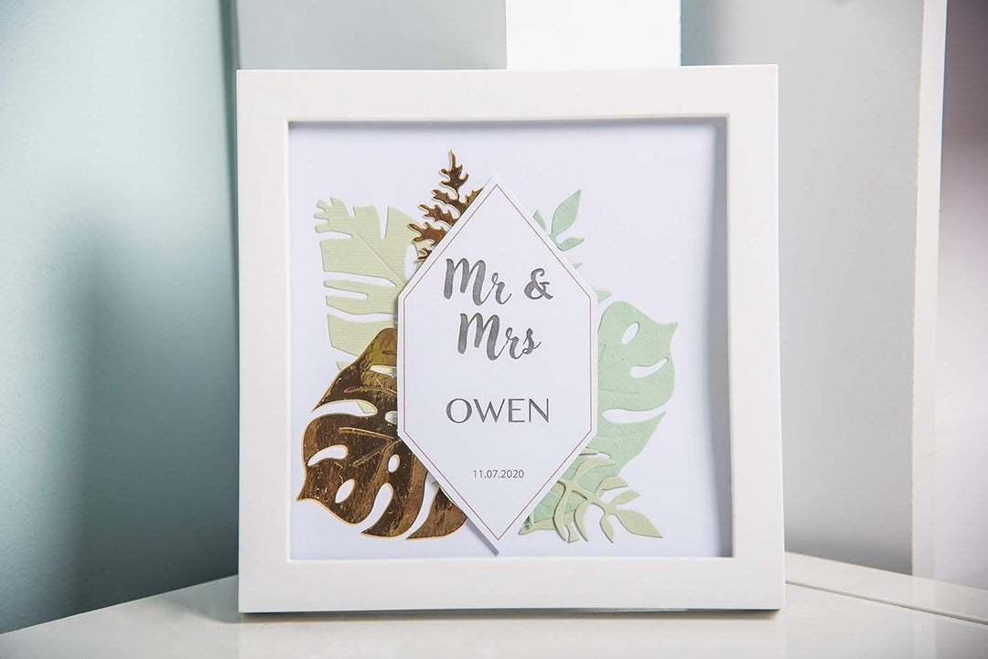 Sizzix Thinlits Stanzschablonen 5 Stk 664402 Grosse Tropenblätter von Jenna Rushforth, Mehrfarben, E