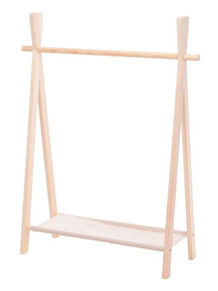 Meinposten Kleiderständer für Kinder Garderobe Kleiderstange mit Ablage Holz 100x80x30 cm