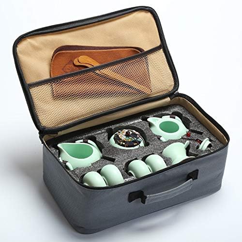 fanquare Tragbare Reise Kung Fu Teeservice, Handgemachte Kungfu Tee Set, Porzellan Teekanne, Teetass