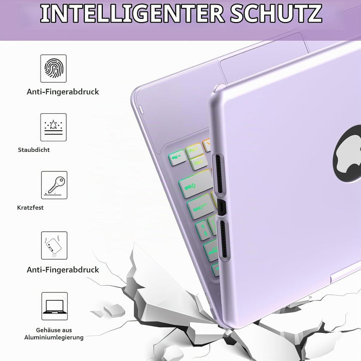 MMK Tastatur Hülle für iPad 10.2 Zoll(9/8/7 Generation), 7 Farben Beleuchtung &amp; Multi Touch Trackpad