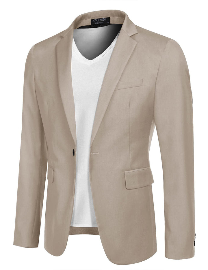 COOFANDY Herren Sakko Sportlich Freizeit Blazer Business Sakko Anzugjacke 1 Knöpfe Einfarbig Regular