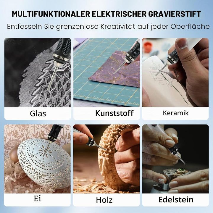 Elektrischer Gravierstift mit 30 Bit, multifunktionales Gravurwerkzeug, 3 Geschwindigkeitsstufen, tr