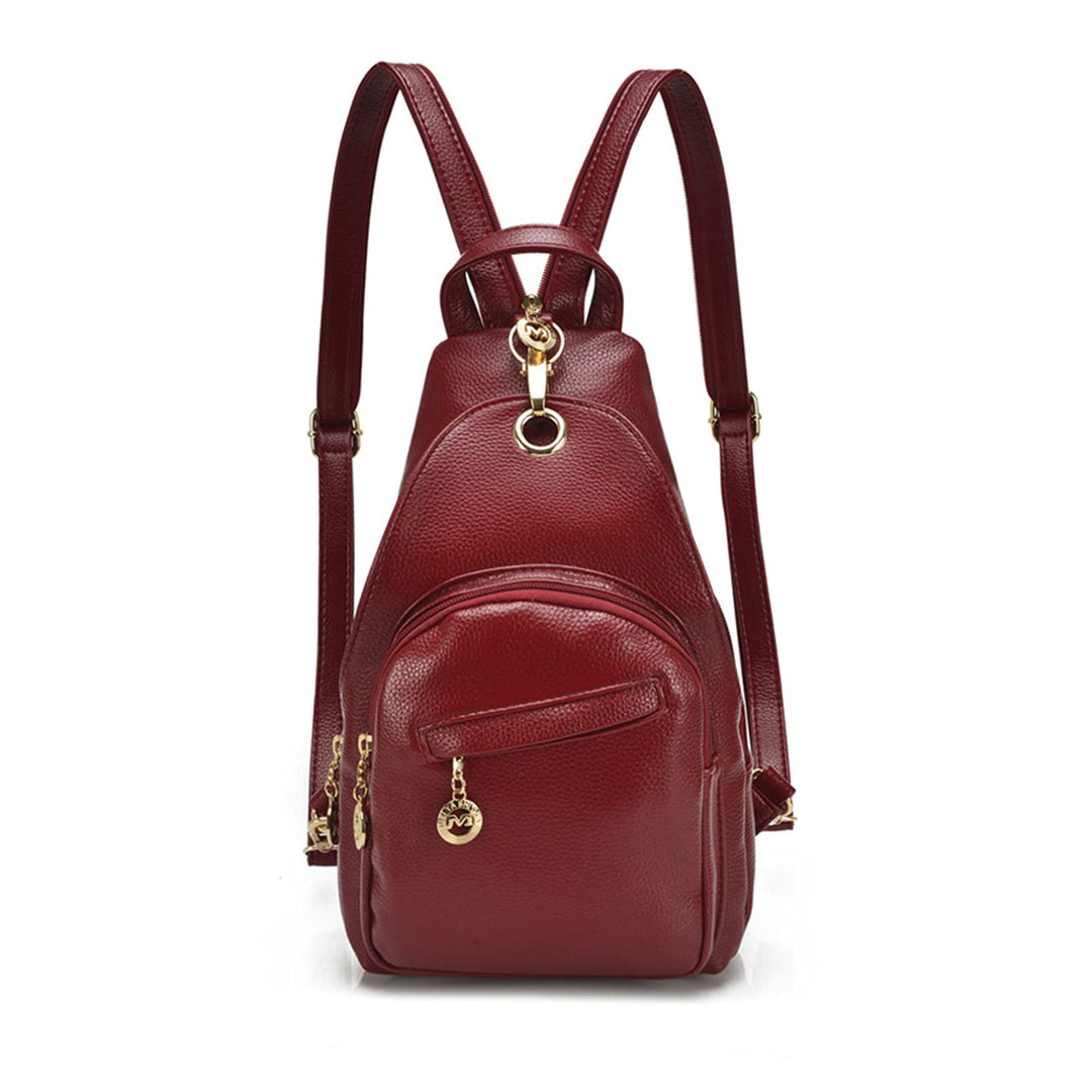 PORRASSO Damen Brusttasche Klein Rucksack Mode Sling Bag Frauen Schultertasche Wasserdicht PU Leder