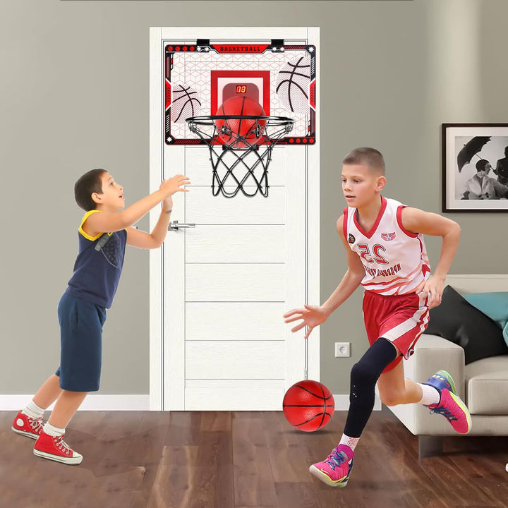 Joellfuner Mini Basketballkorb Indoor, LED Basketballkorb Kinder, Basketballkorb mit Elektronische A