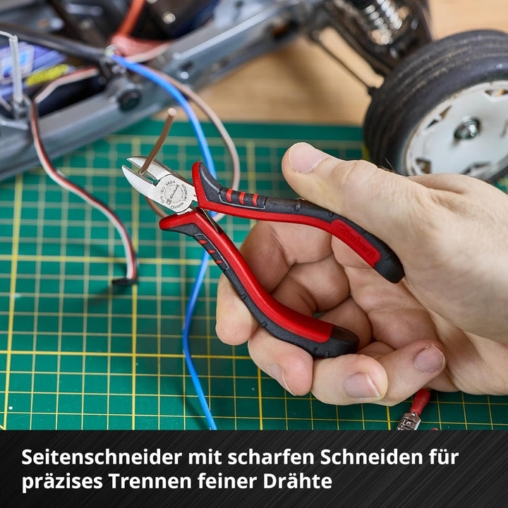 Original Einhell Pad Feinmechaniker-Zangen 8-tlg. (Präzisionszangen, Spitzzange, Rundzange, Flachzan