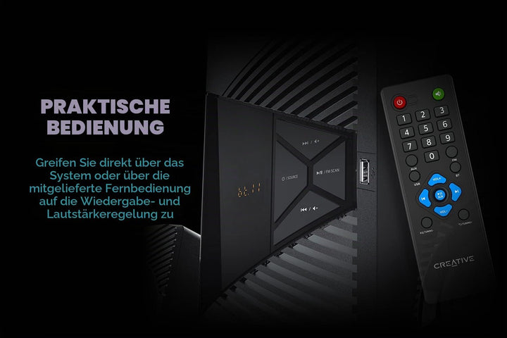 Creative SBS E2500 Leistungsfähiges 2.1-Bluetooth-Lautsprechersystem mit Subwoofer für Computer und