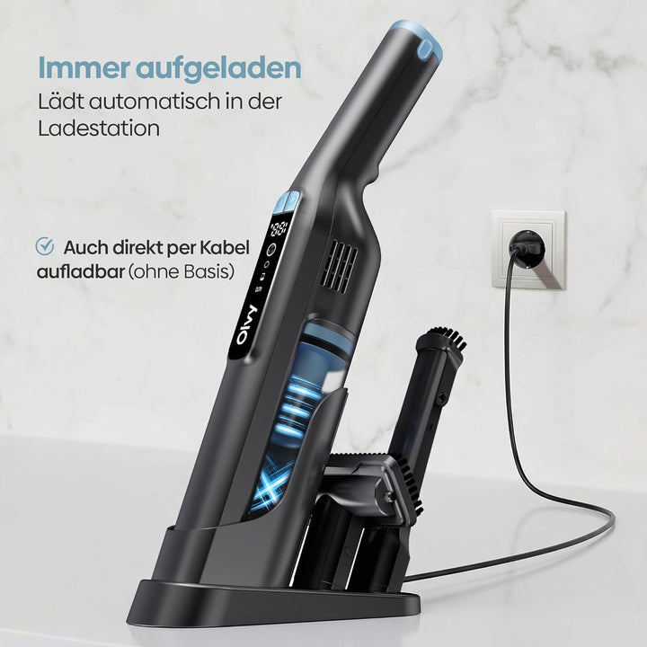 Olvy HC32 PRO Handstaubsauger Kabellos – 250 W, 22 kPa Starke Saugleistung, 3 Saugstufen, bis zu 35