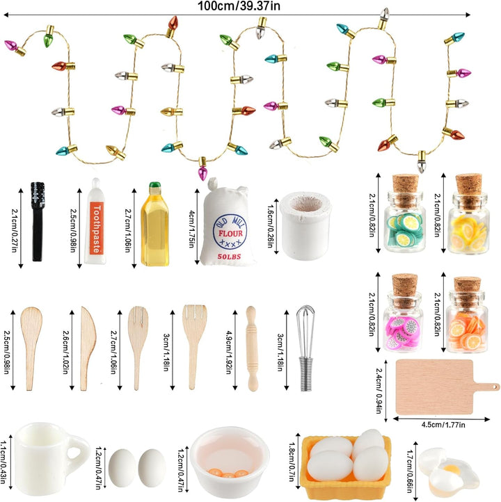 Wichtel Zubehör Weihnachten, 27 Stück Miniatur Wichtel Zubehör Backen Set Wichtel Set Puppenhaus Zub