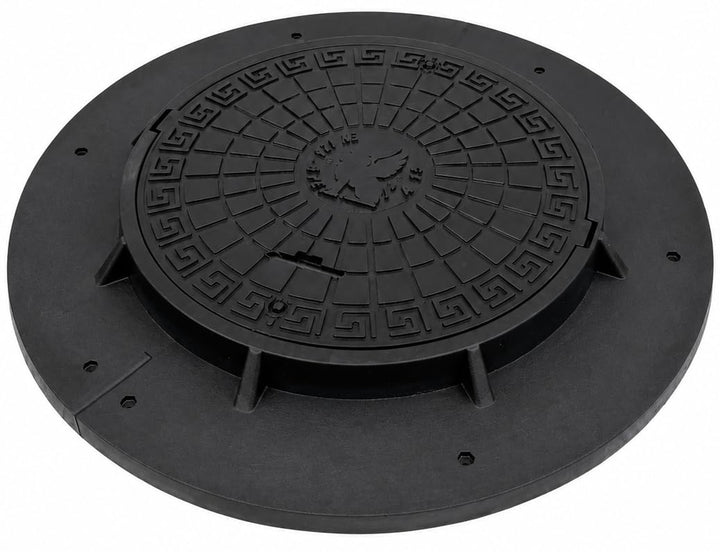 BABYLONPLAST Schachtabdeckung Ø 1100 mm, Schachtdeckel DN1100/600, 10 kN - Hochbelastbarer Kunststof