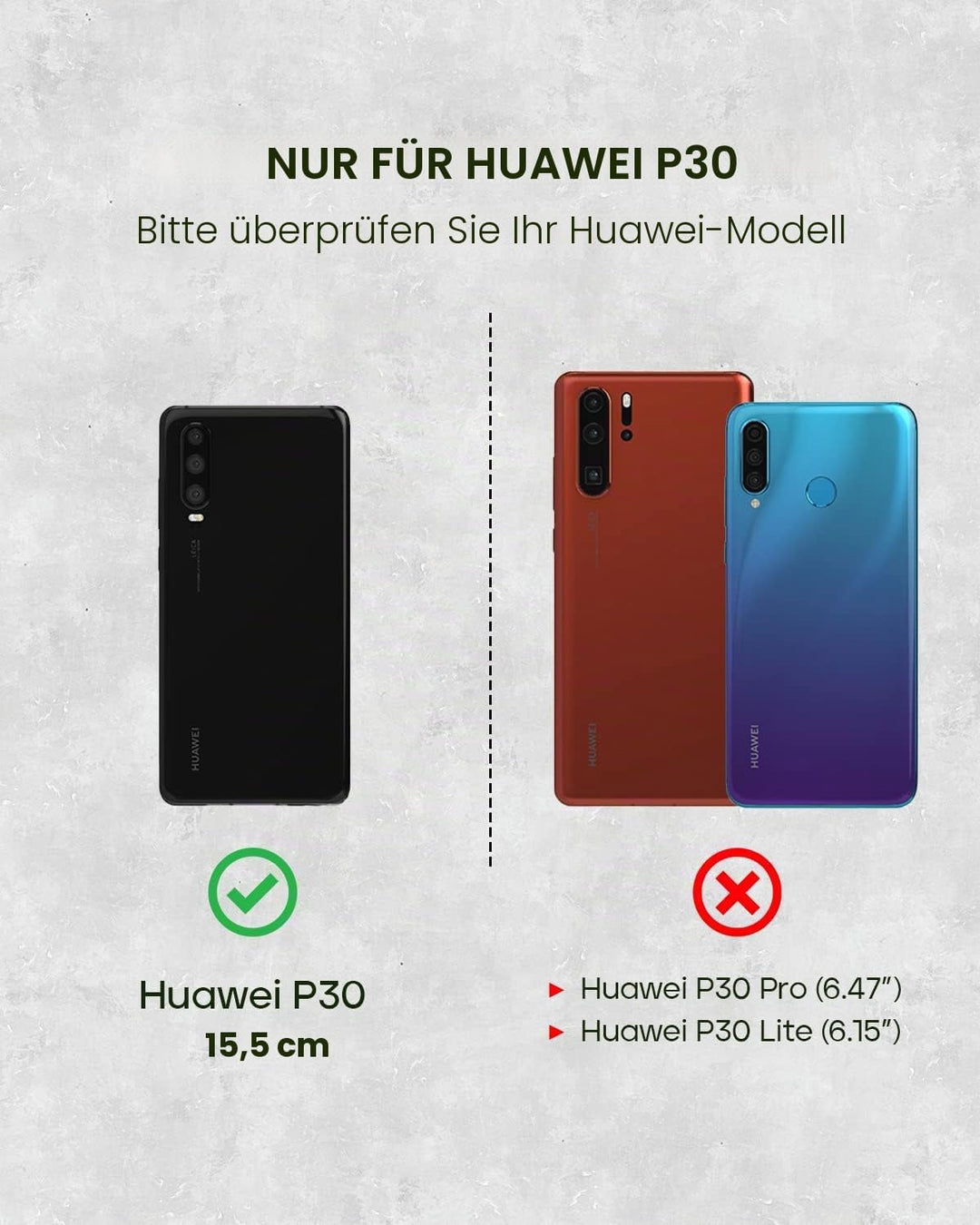 Porter Riley - Lederhülle für Huawei P30. Premium Echtleder Standhülle/Cover/Brieftasche kompatibel