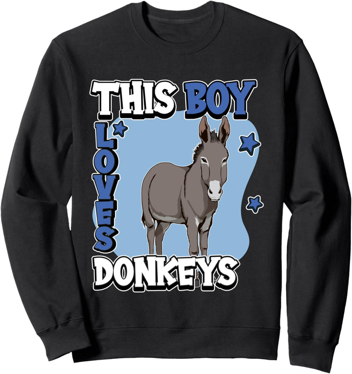 Jungen This Boy Loves Donkeys Esel Sweatshirt