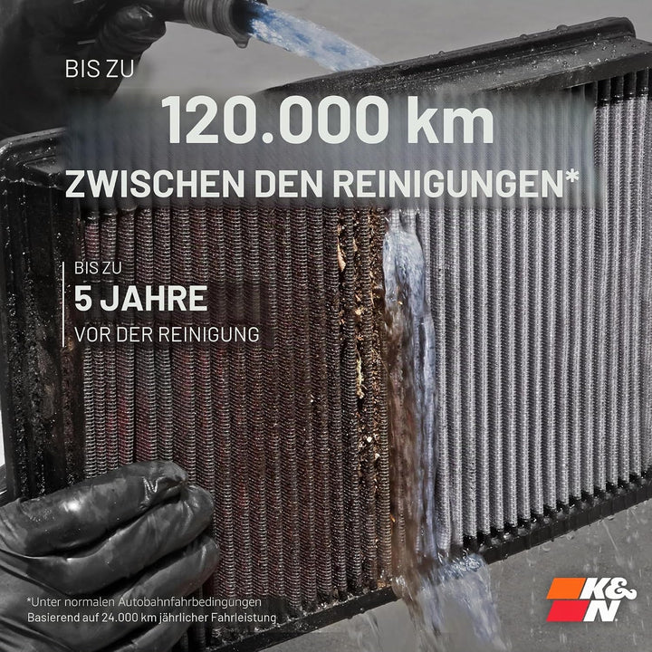 K&amp;N 33-2460 Motorluftfilter: Hochleistung, Prämie, Abwaschbar, Ersatzfilter,Erhöhte Leistung, 2011-2