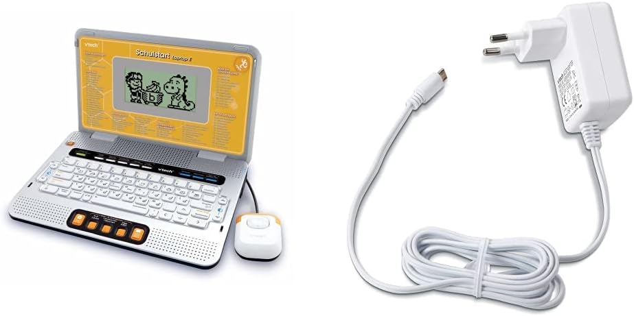 Vtech 80-109744 Schulstart E Lerncomputer & 80-146604 USB-Ladegerät Bundle mit USB-Ladegerät, Bundle
