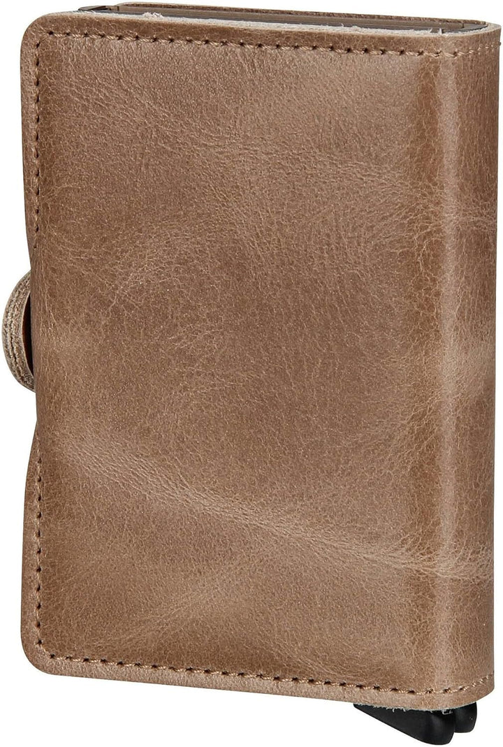 Bric's Doppelbrieftasche aus Leder in Vintage-Optik Taupe, Taupe