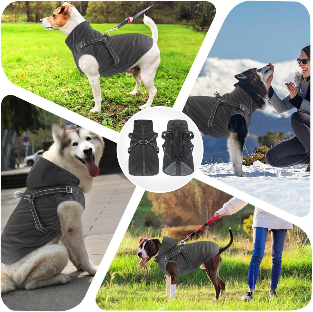 Mosucoirl Hunde Regenmantel Wasserdichter Hunde Kapuzenpullover Reflektierender Hunde Regenmantel mi