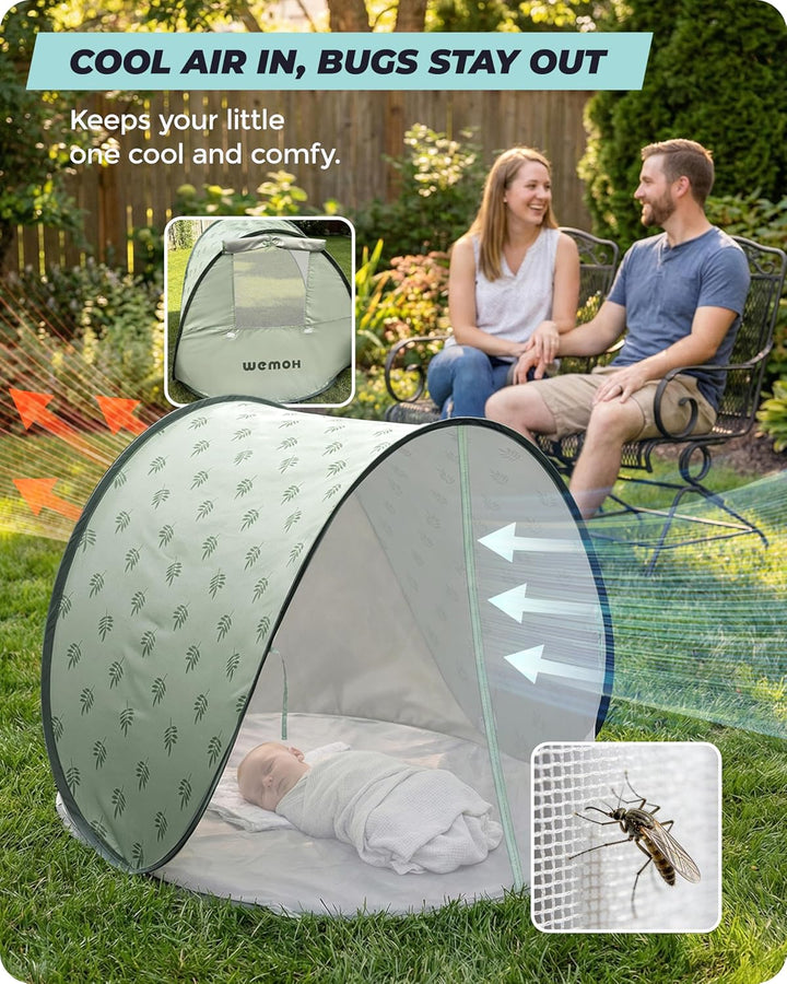 Strandmuschel Baby mit UV-Schutz UPF 50+, Pop-Up Strandzelt für Kinder & Babys, Automatischer Aufbau