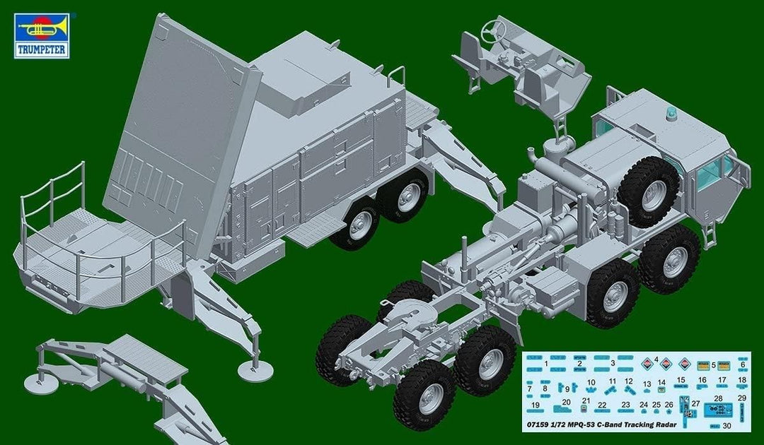 Trumpeter 07159 Mpq-53 C-Band Tracking Radar - massstab 1/72 - Modellbausatz