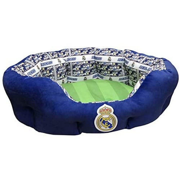 Real Madrid CF - Bett für Haustiere, Korbtyp, Grösse S, Polyester, Blau und Weiss, offizielles Produ