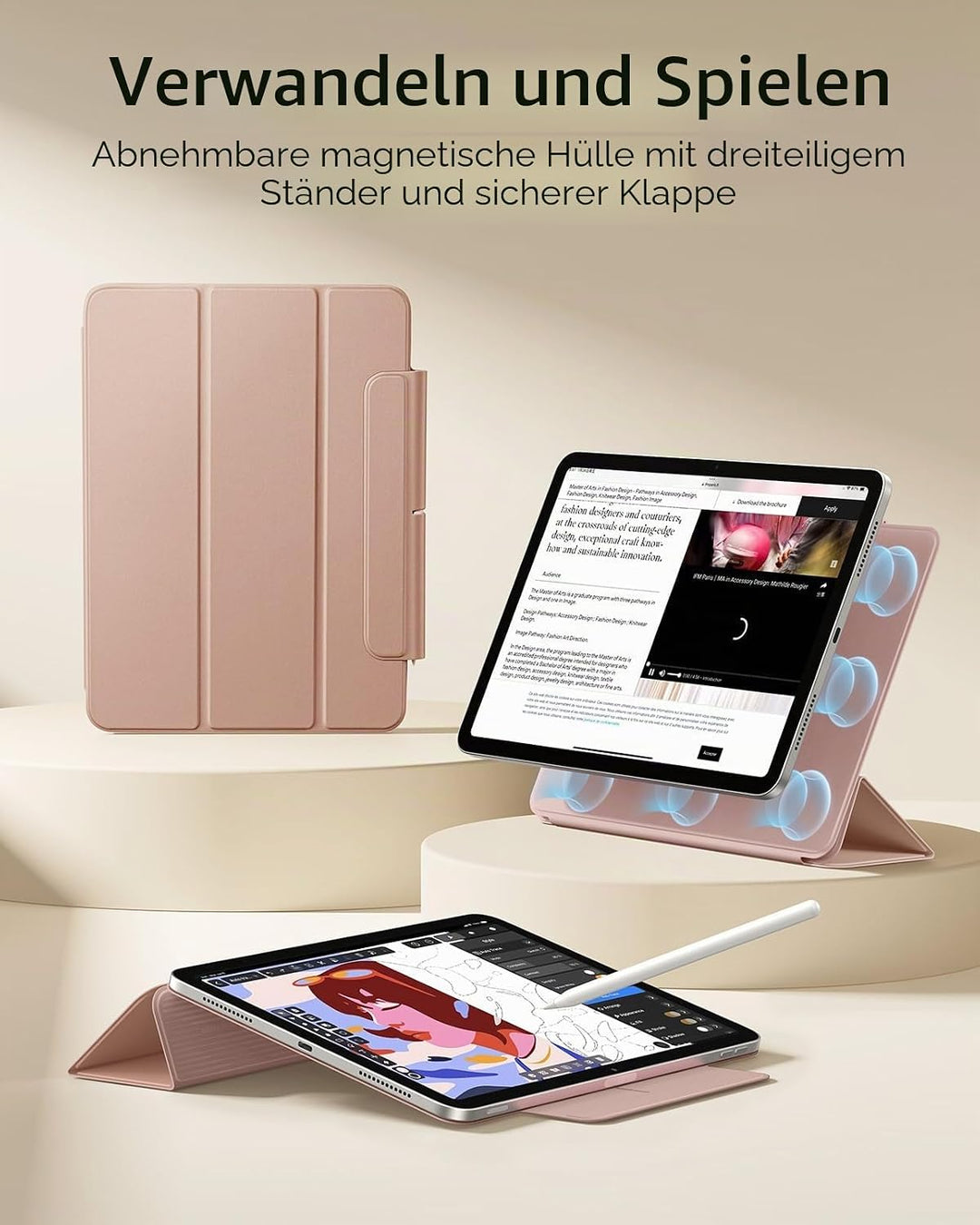 ESR für iPad Air 11 Zoll 2026 Hülle M4/M3/M2, iPad Air 5/4 Hülle (2025/2024/2022/2020) Starke Magnet