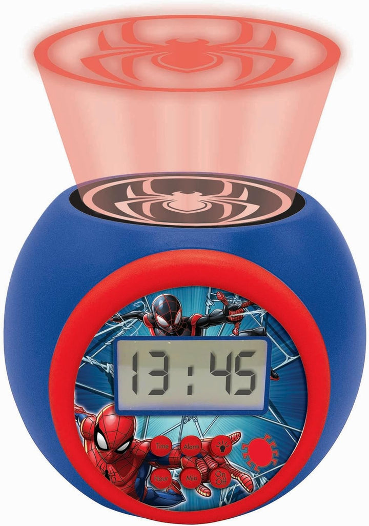 Lexibook - Marvel Spider-Man Projector-Wecker mit Schlummerfunktion und Weckfunktion, Nachtlicht mit