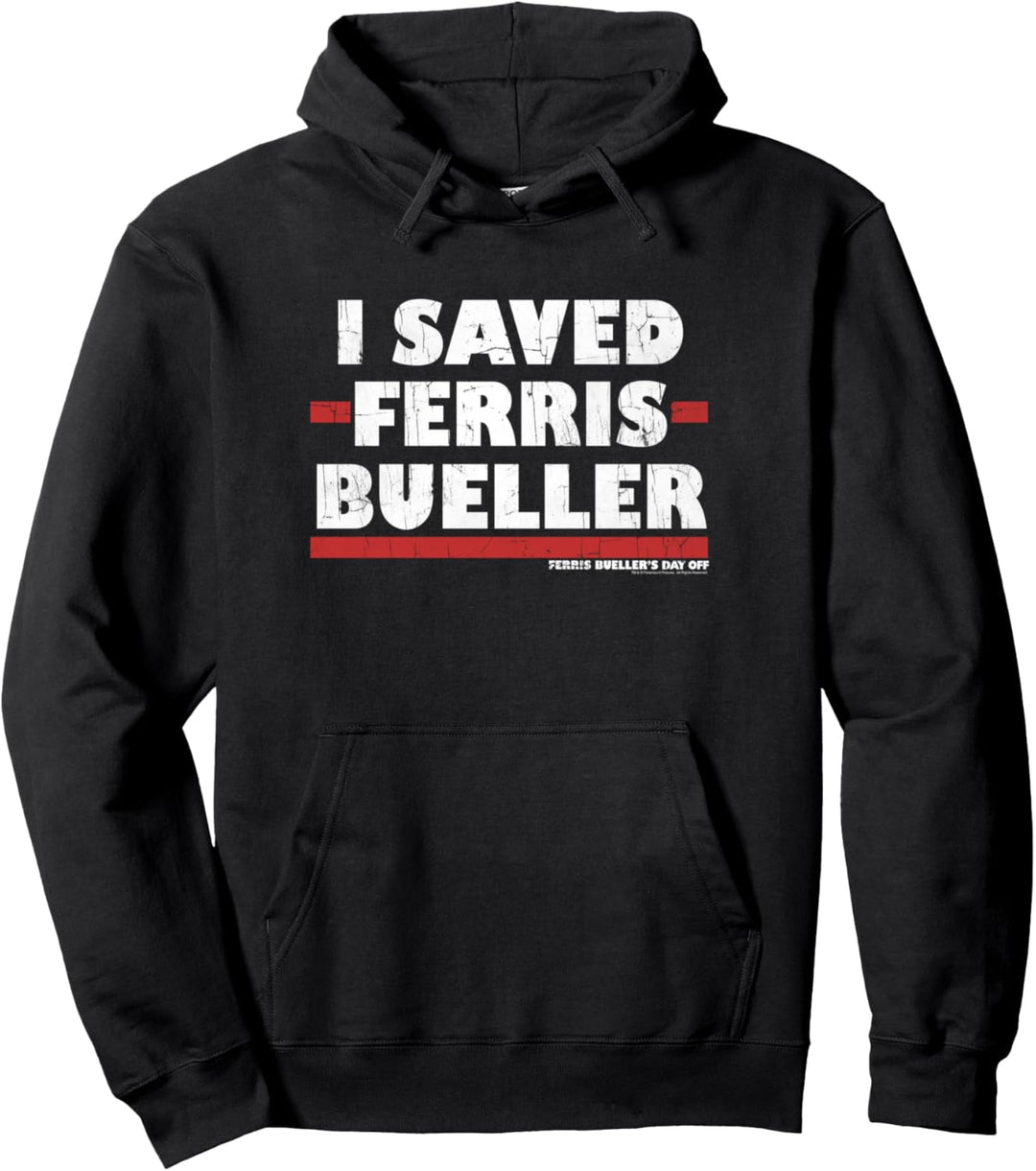 Ferris Bueller I Saved Black Typography Pullover Hoodie