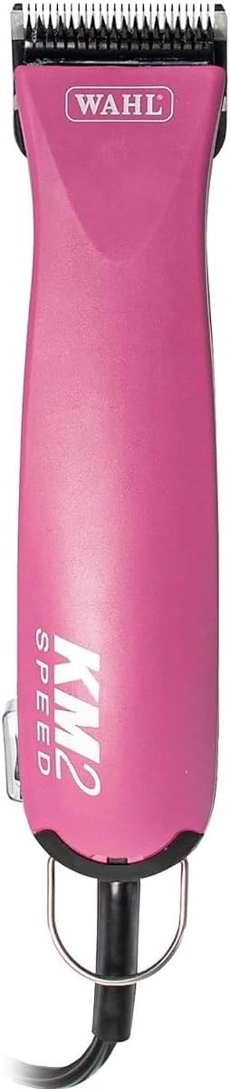 Rotschopf24 Edition mit Tasche: KM2 Hunde Schermaschine pink+ 8 Metallaufsätze (3-25mm). 45 Watt Pow