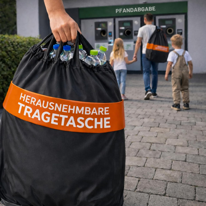 Pfandflaschen Sammelbehälter 100 L, faltbar & stabil, Flaschensammler Leergut, grosse Pfandbox, Pfan
