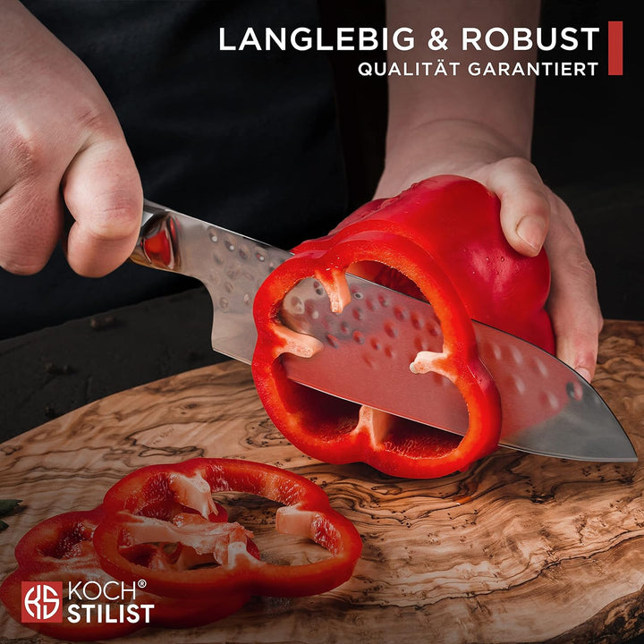 Kochstilist® Premium Santoku Messer 18 cm [+ inkl. Geschenkbox] Das Profi-Kochmesser aus extrem scha