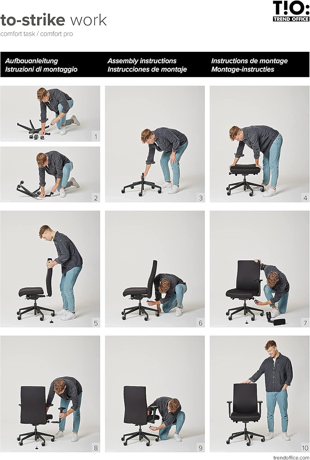 Trendoffice to-Strike Comfort pro sk 9248 | Stiftung Warentest Testsieger | ergonomischer Bürostuhl