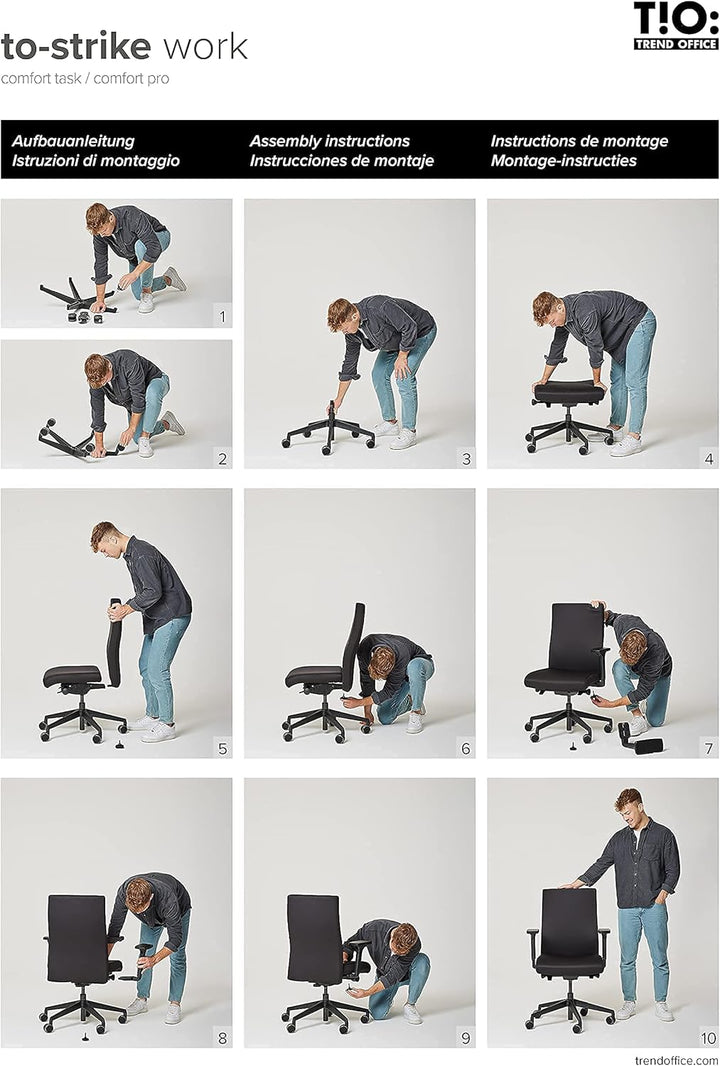 Trendoffice to-Strike Comfort pro sk 9248 | Stiftung Warentest Testsieger | ergonomischer Bürostuhl