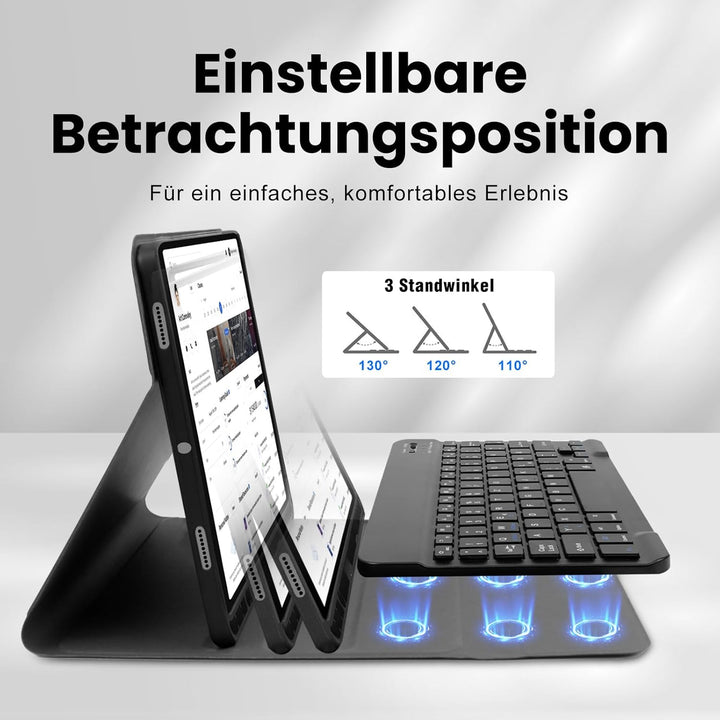 Tastatur Hülle für Samsung Galaxy Tab S10 FE / S10 Lite / S9 FE 10.9" & S9 11" Tablet, Keyboard Cove