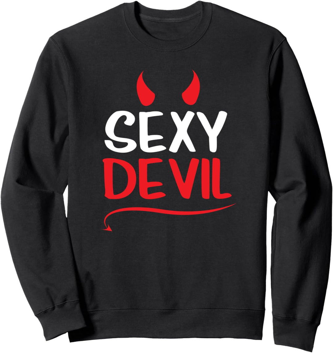 Sexy Devil Satan Hörner und Schwanz Halloween Erwachsene Lucifer Fan Sweatshirt