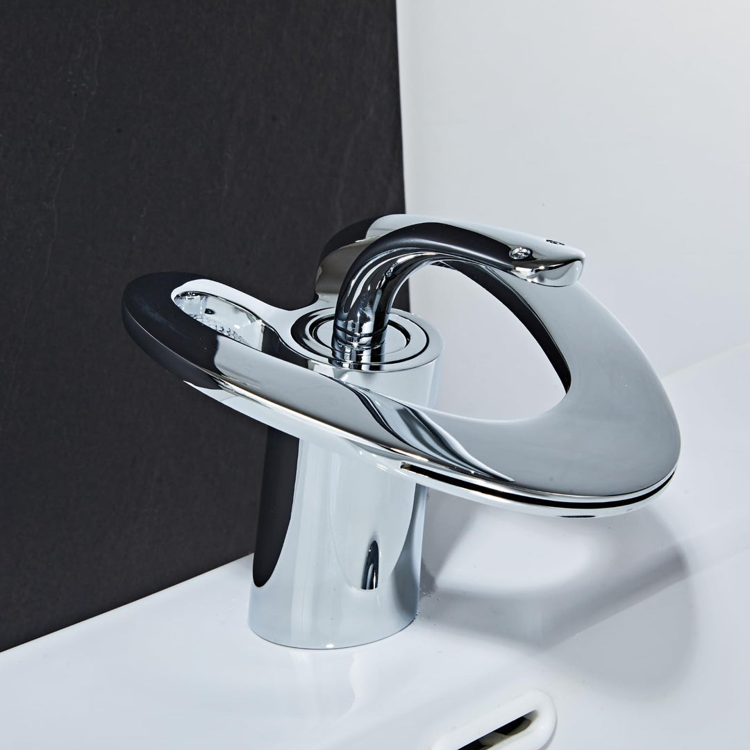 Waschtischarmatur Herzform Messing Einloch, Wasserhahn Bad für Waschbecken, einhand Badezimmer Armat